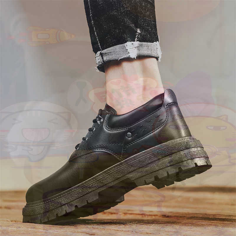 Men Formal Wear Shop - Dark Natural Leather Fashion Trainers Tennis