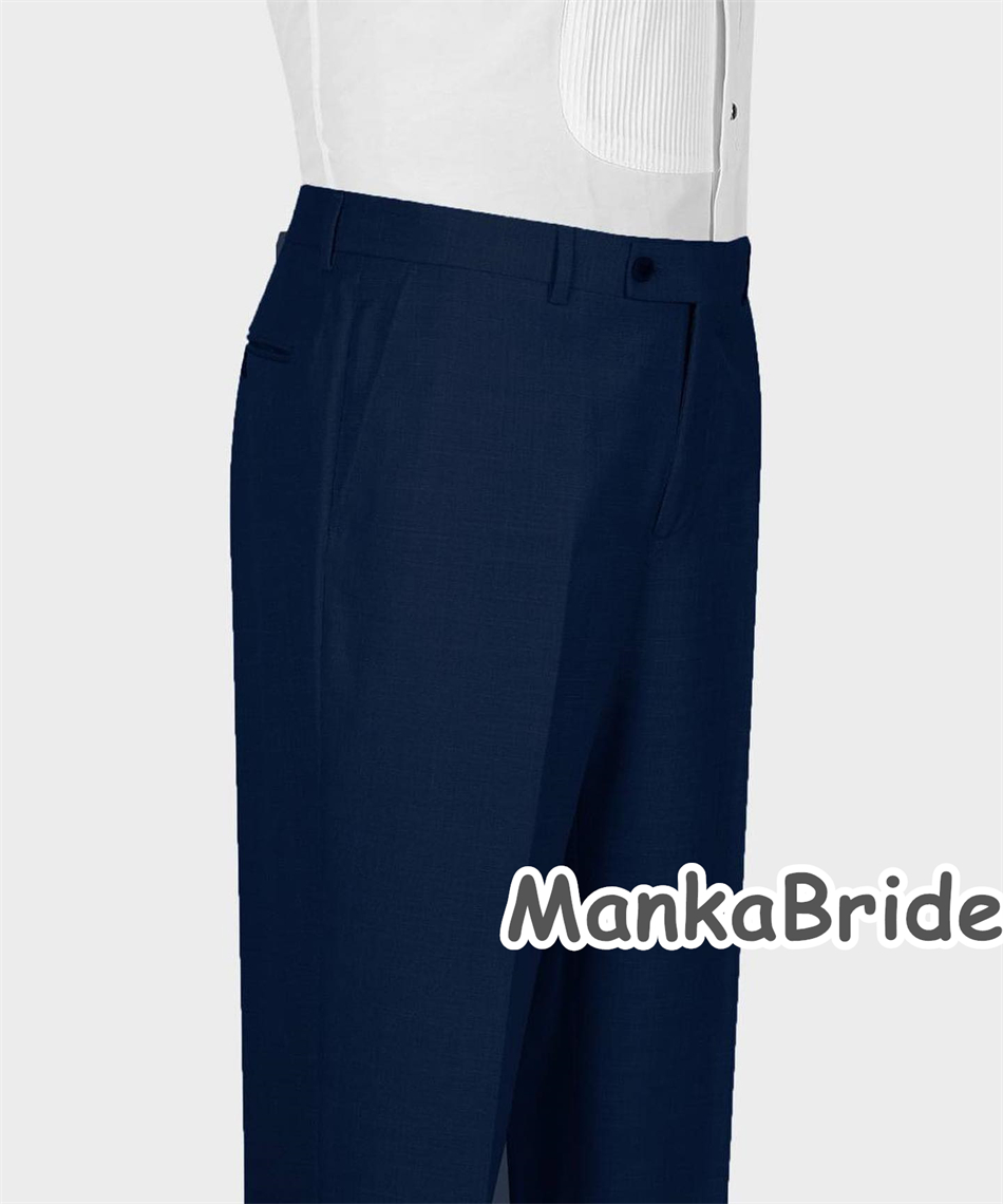 Elegant Navy Blue Classic Wedd - Men Formal Wear With Blazer 评论和价格