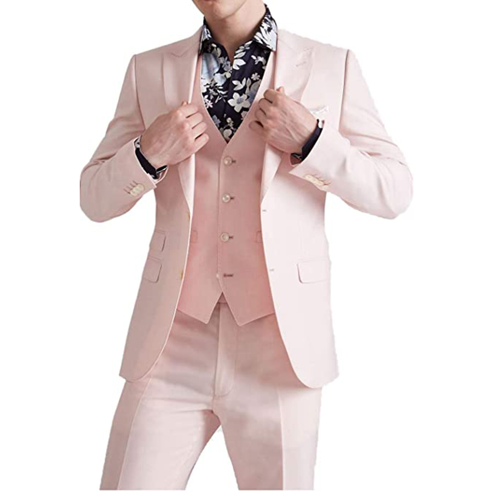 Summer Pink Suits Groom Wear S - Men Formal Wear Pink 评论和价格