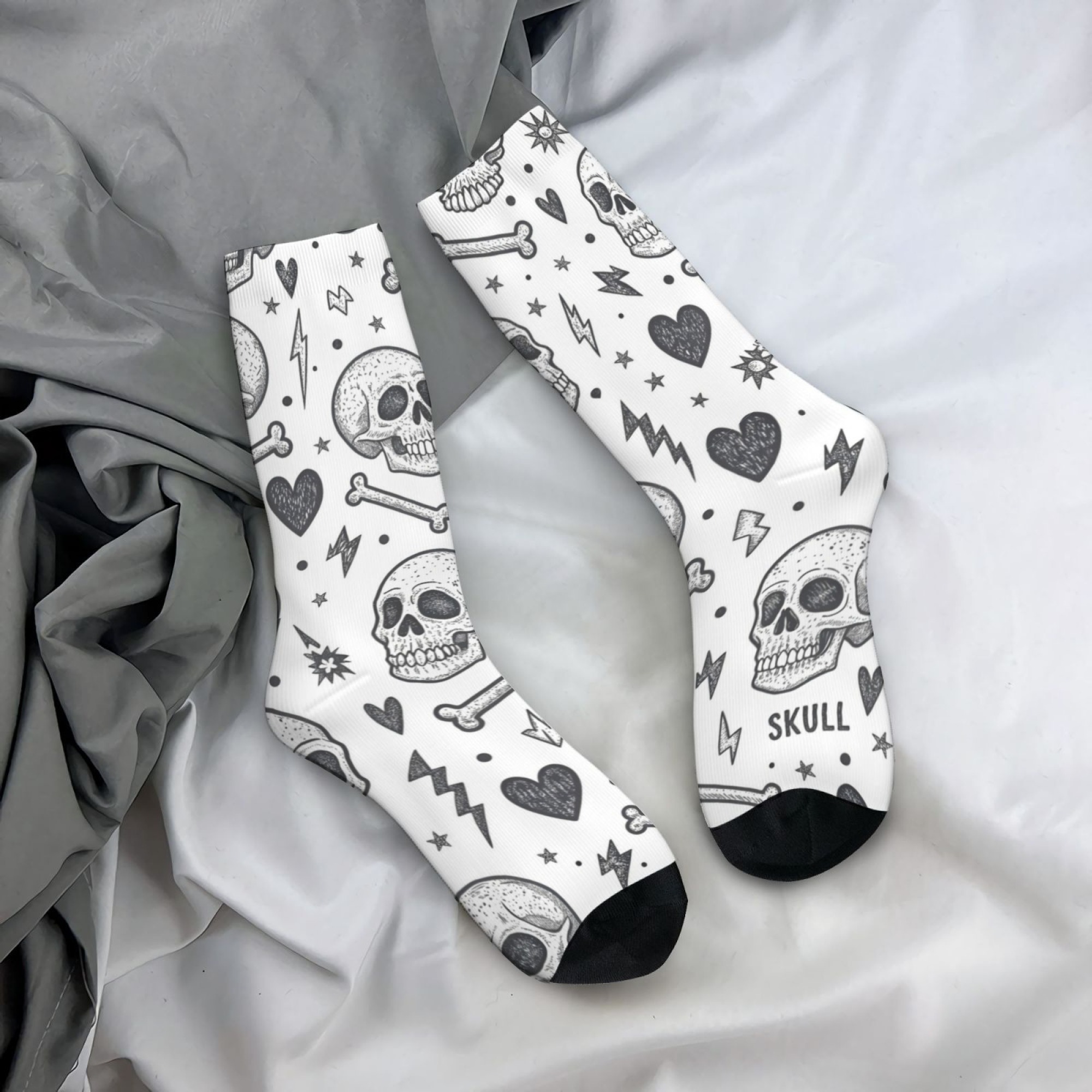 Black White Punk Skull Hand-dr - Men'S Gothic Formal Wear 评论和价格