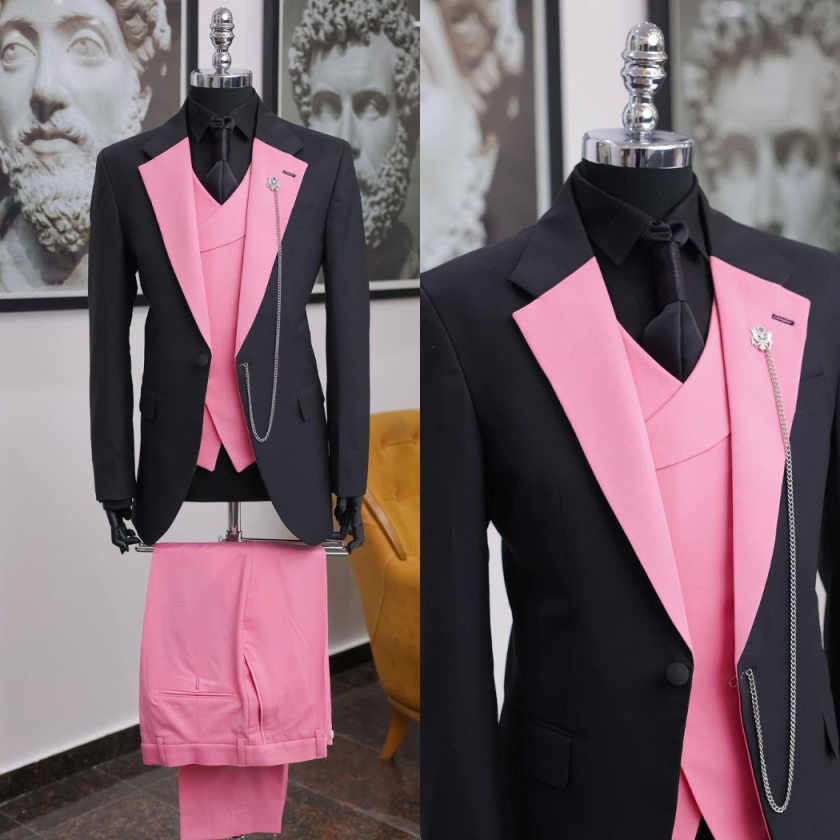 Luxury Black Pink Men Tuxedo S - Men Formal Wear Shop 评论和价格