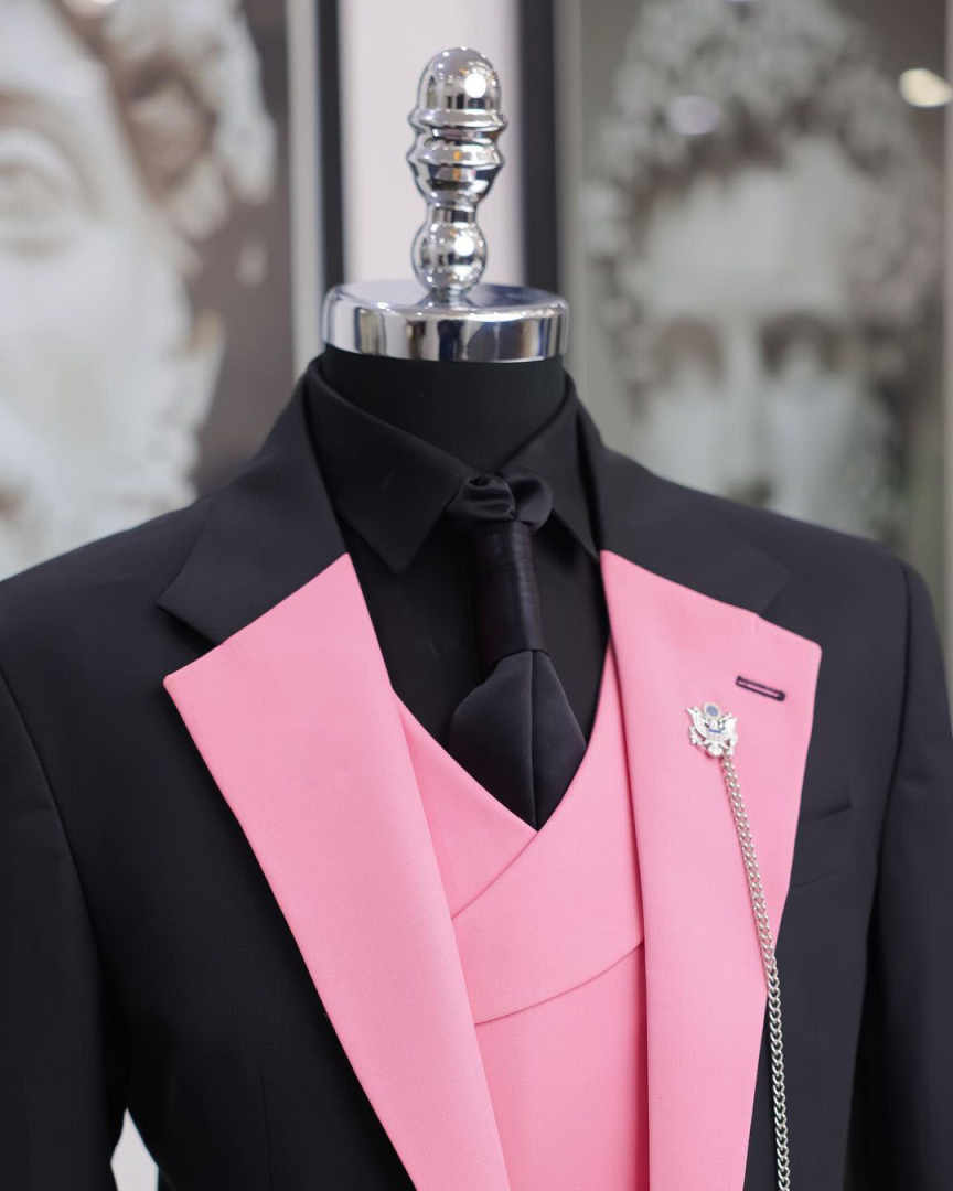 Luxury Black Pink Men Tuxedo S - Men Formal Wear Shop 评论和价格