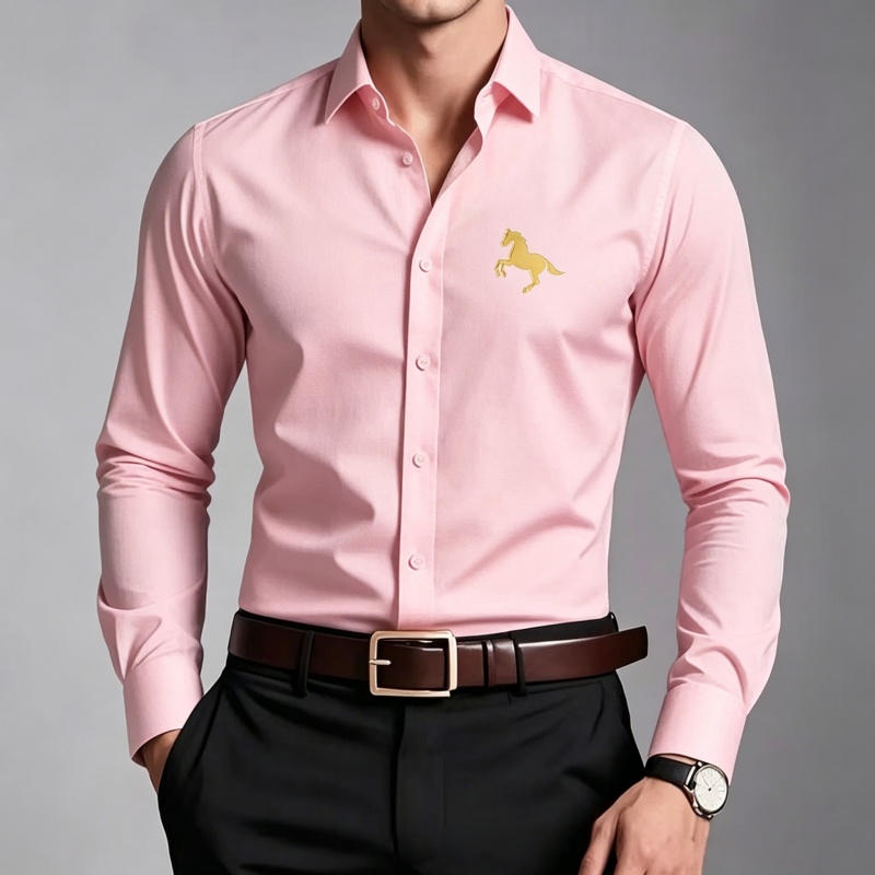 Elegant Golden Horse Logo Prin - Men Formal Wear Shop 评论和价格