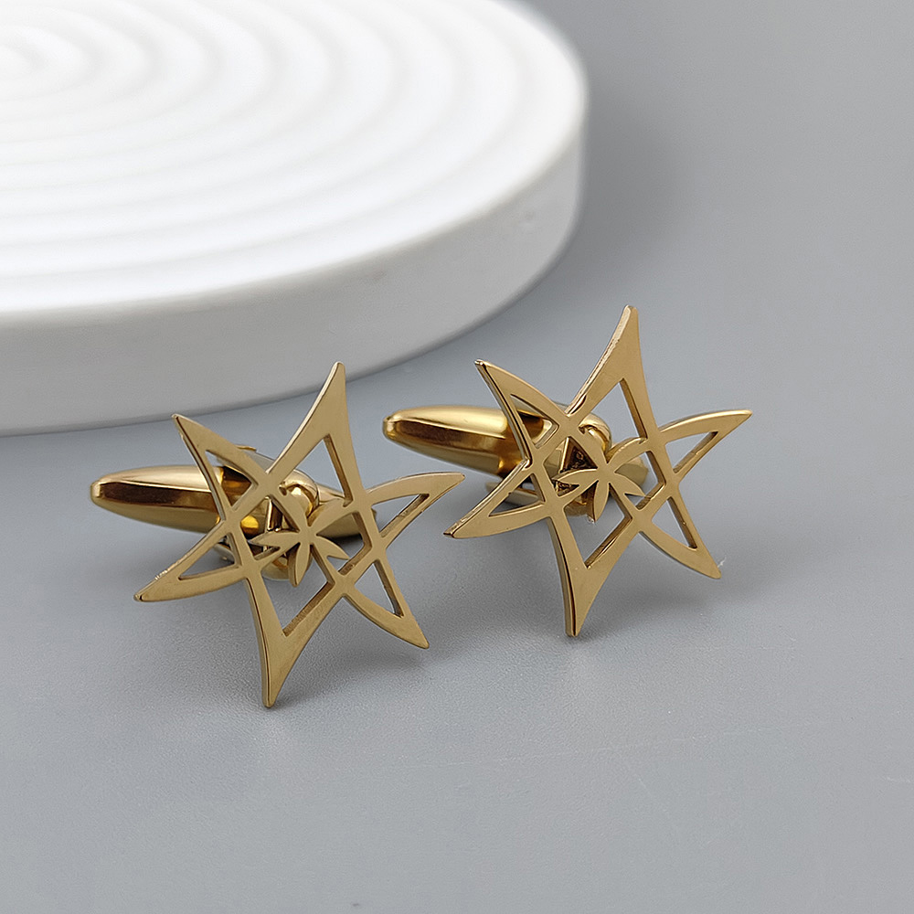 Hexagonal star gold-plated cuf - Men'S Gothic Formal Wear 评论和价格