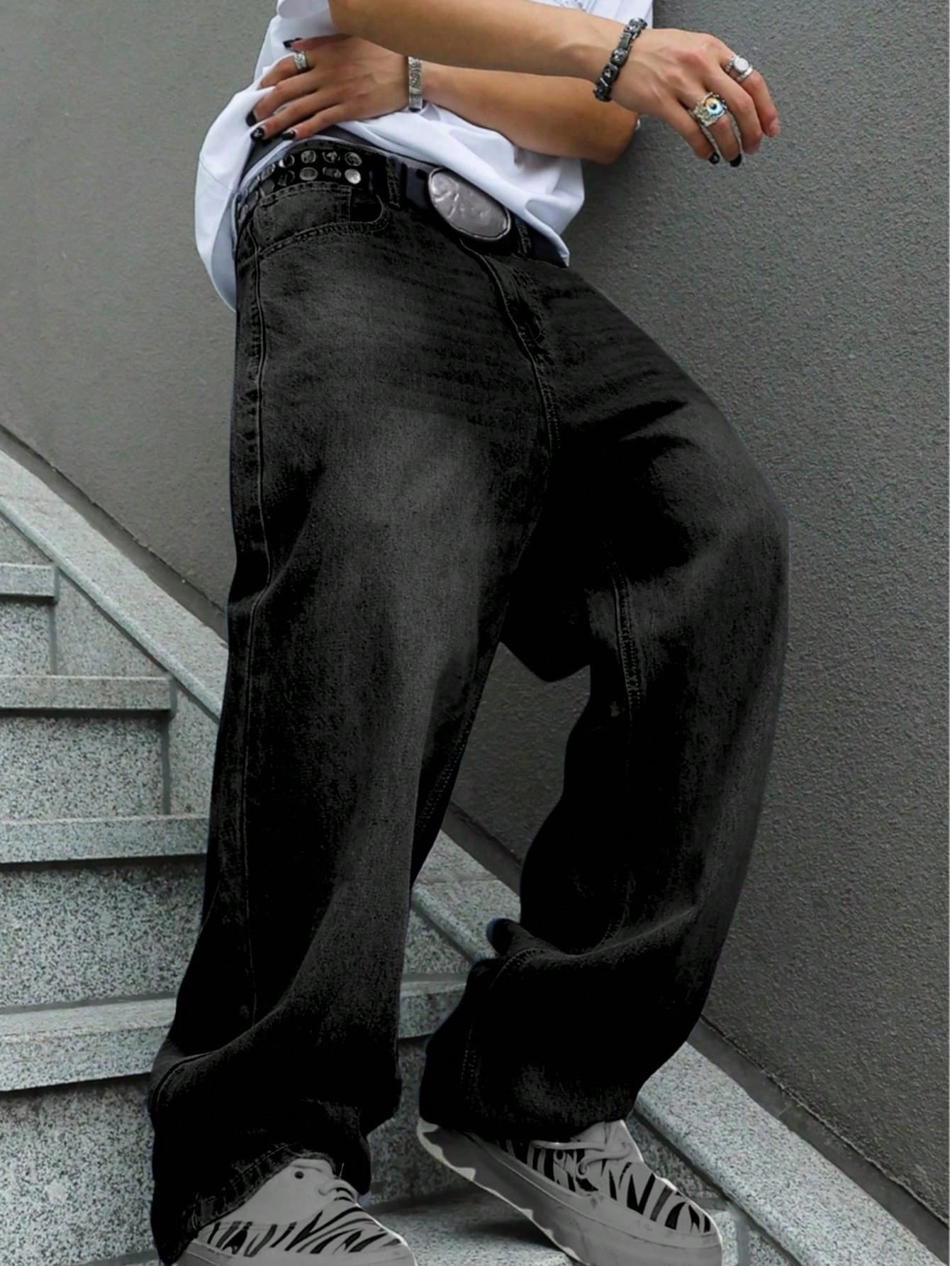 Men'S Straight-Leg Loose Jeans - Men'S Urban Formal Wear 评论和价格