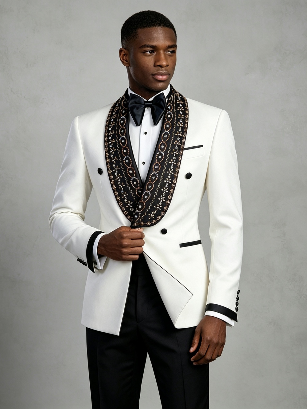 Double Breasted Men's Golden B - Men Formal Wear Outfits 评论和价格