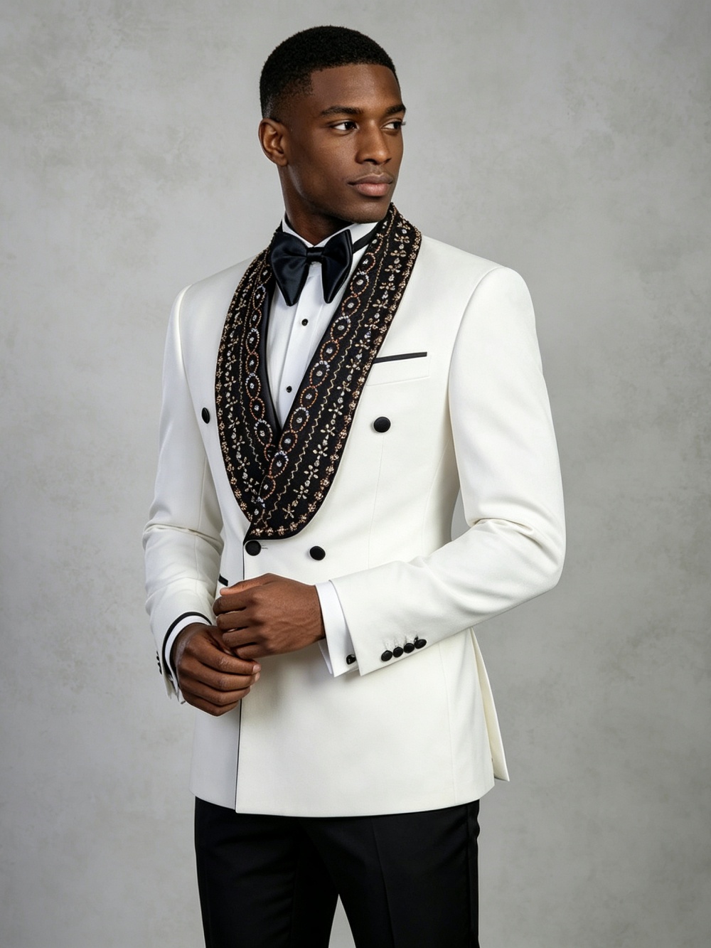 Double Breasted Men's Golden B - Men Formal Wear Outfits 评论和价格