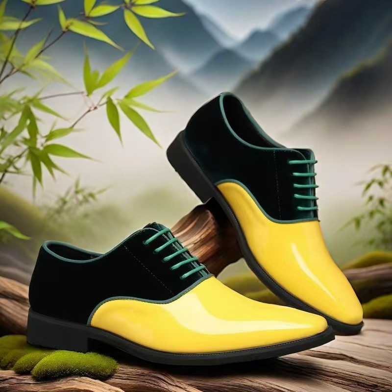 Men Color‑block Oxford Dress S - Men'S Formal Party Wear Shoes 评论和价格
