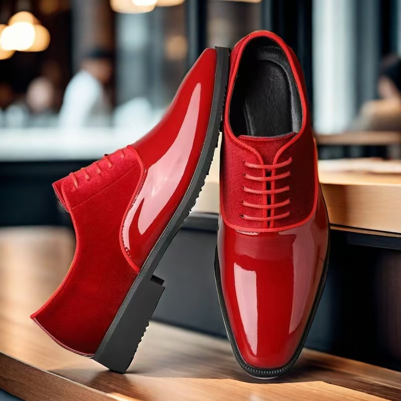 Men Color‑block Oxford Dress S - Men'S Formal Party Wear Shoes 评论和价格