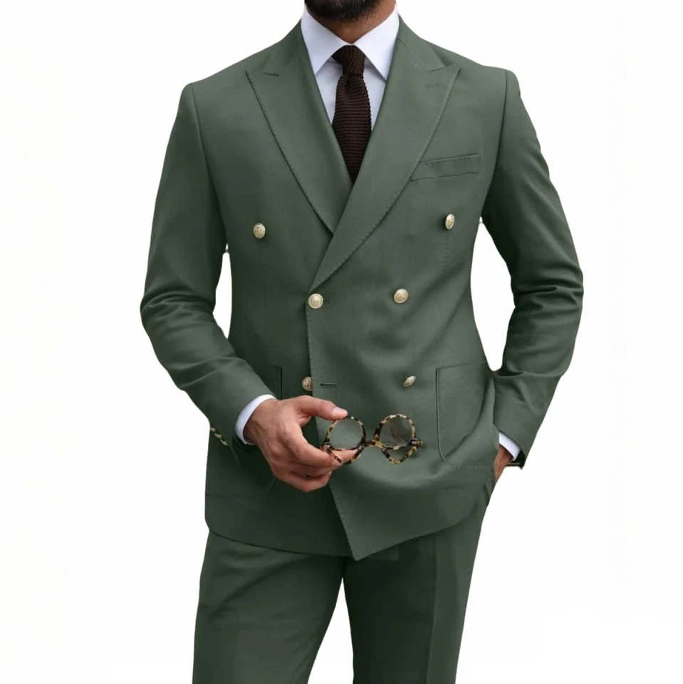 Double Breasted Men Suits Slim - Men Formal Wear Jacket 评论和价格