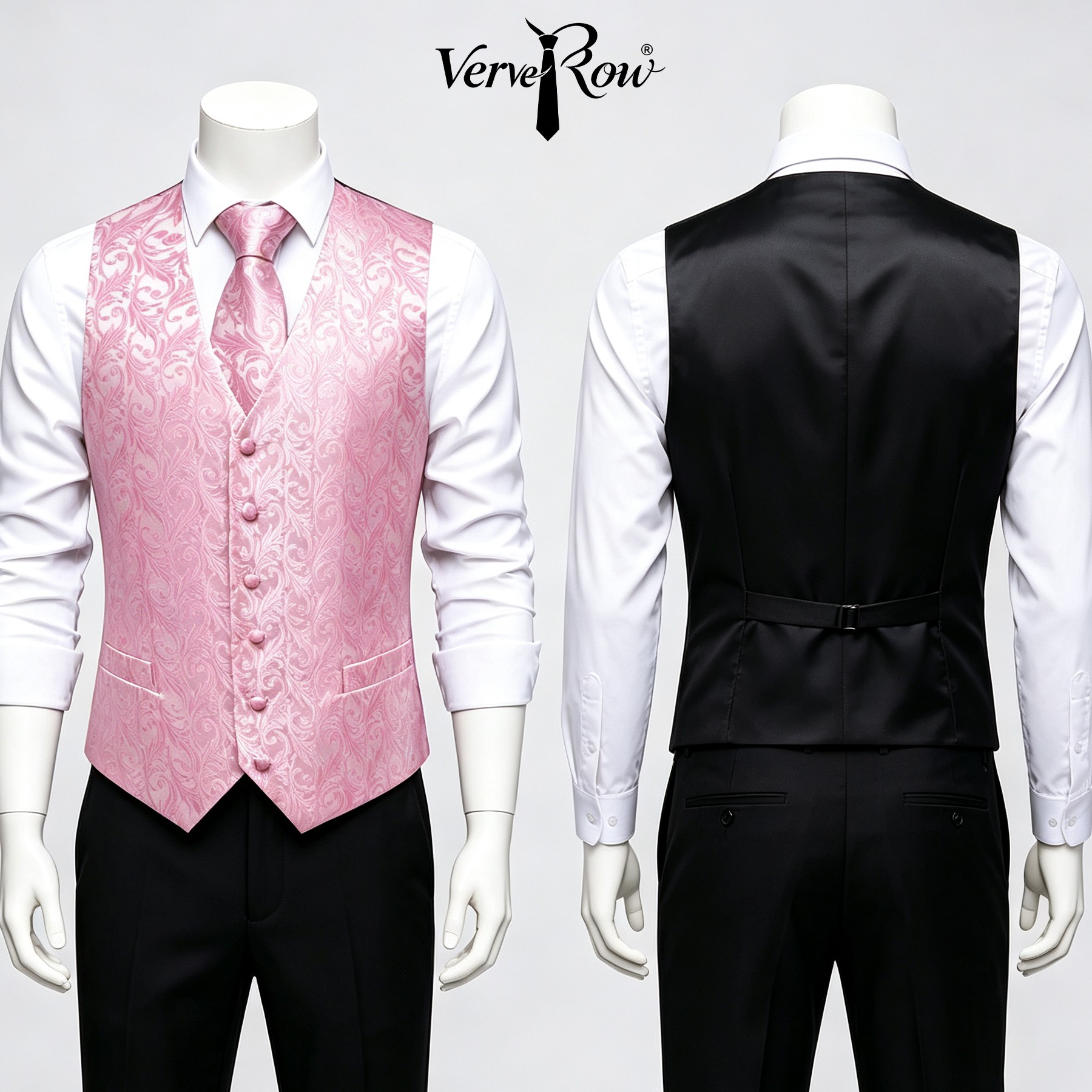 Men Pink Tie Handkerchief Thre - Men Formal Wear Pink 评论和价格