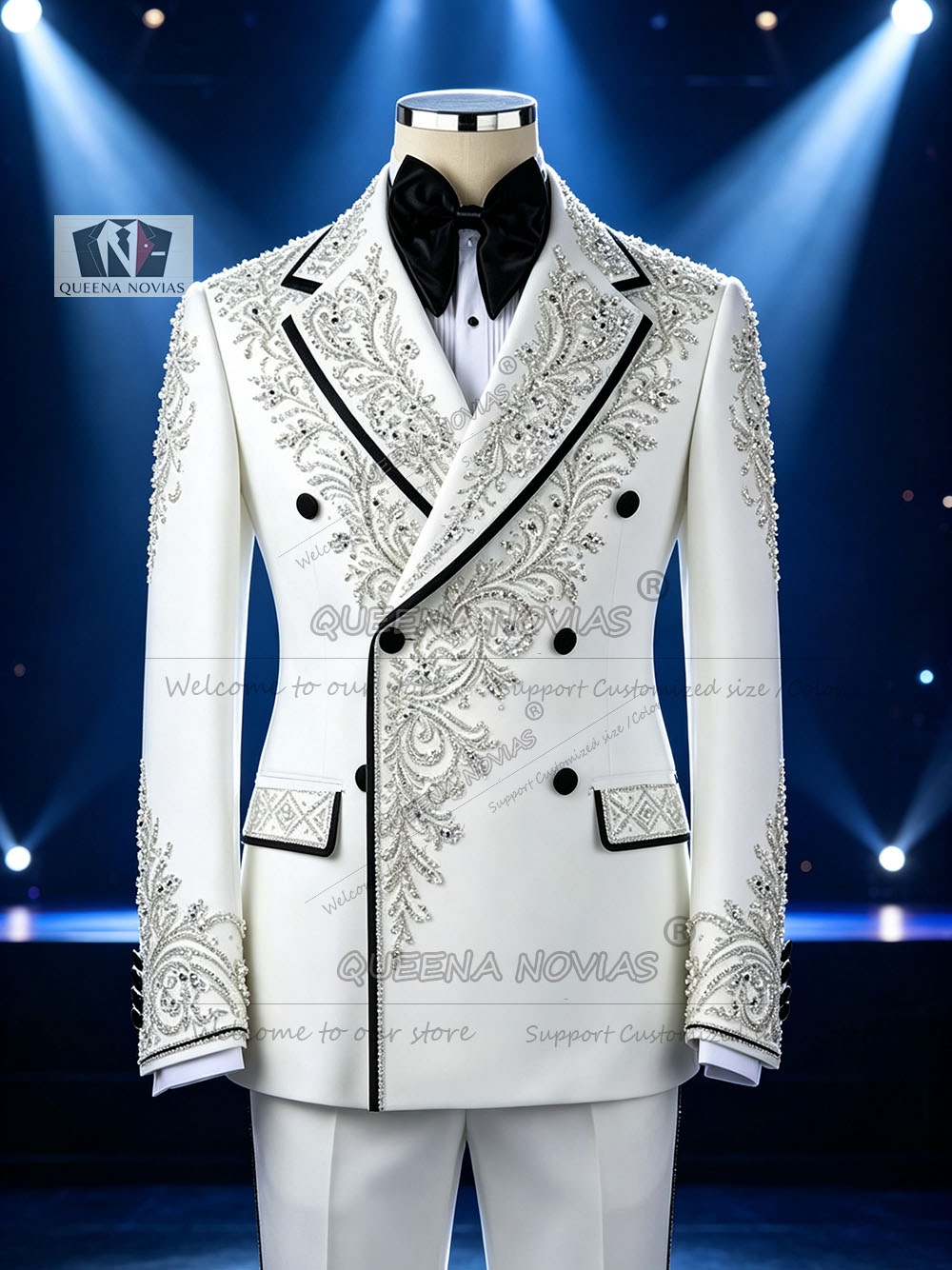 Luxury Sliver Beading Suits Me - Men Formal Wear Jacket 评论和价格