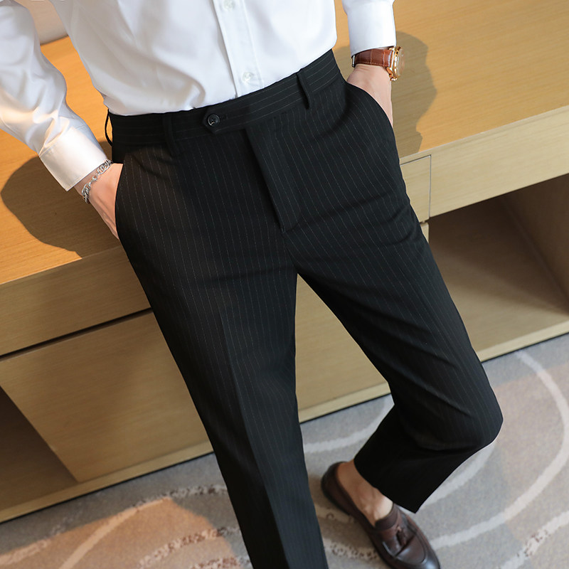 Men's Premium Striped Trousers - Men'S Urban Formal Wear 评论和价格
