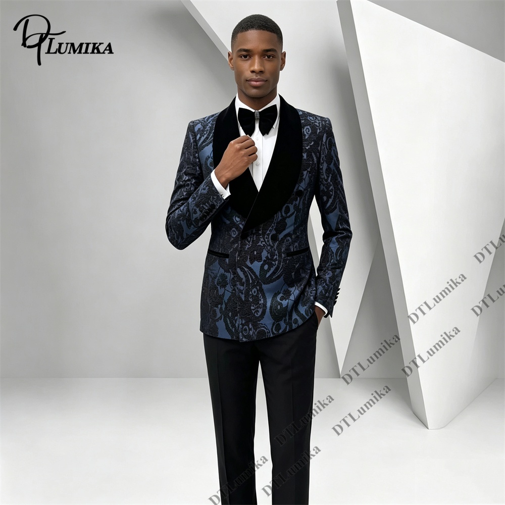 Two Pieces Paisley Jacquard Tu - Men Formal Wear With Blazer 评论和价格